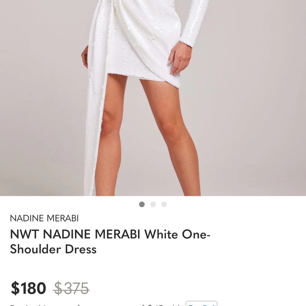 NADINE MERABI Sequin White Dress